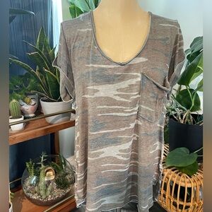 Short Sleeve camouflage Free People top